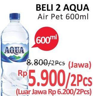 Promo Harga AQUA Air Mineral 600 ml - Alfamidi