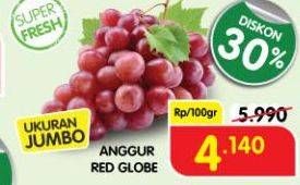 Promo Harga Anggur Red Globe per 100 gr - Superindo