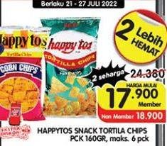 Promo Harga Happy Tos Tortilla Chips Hijau, Merah 160 gr - Superindo