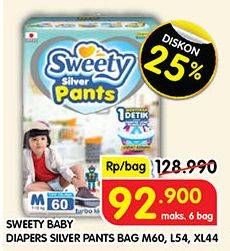 Promo Harga Sweety Silver Pants M60, L54, XL44 44 pcs - Superindo