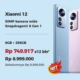 Promo Harga Xiaomi 12 8 GB + 256 GB  - Erafone