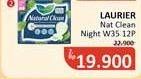 Promo Harga Laurier Natural Clean Night Wing 35cm 12 pcs - Alfamidi
