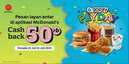 Promo Harga Cashback 50.000 Gopay  - McD