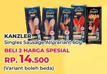 Promo Harga Kanzler Sosis Single All Variants 60 gr - Yogya