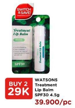 Promo Harga WATSONS Treatment Lip Balm SPF 30 4 gr - Watsons