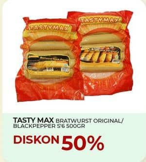 Promo Harga Tastymax Bratwurst Original, Blackpapper 500 gr - Yogya