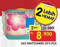 Promo Harga 365 Pantyliners per 2 pouch 20 pcs - Superindo