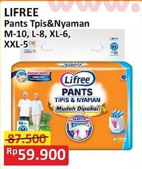 Promo Harga Lifree Popok Celana Tipis & Nyaman Bergerak M10, L8, XL6, XXL5 5 pcs - Alfamart
