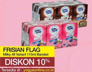 Promo Harga FRISIAN FLAG Susu UHT Milky All Variants 115 ml - Yogya