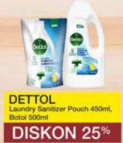 Promo Harga DETTOL Laundry Sanitizer Pouch 450ml, Botol 500ml  - Yogya