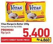 Promo Harga VITAS Margarin Cita Rasa Butter 200 gr - Carrefour
