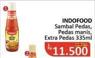 Promo Harga INDOFOOD Sambal Pedas, Pedas Manis, Ekstra Pedas 335 ml - Alfamidi