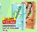 Promo Harga Greenfields UHT Choco Malt, Low Fat 1000 ml - Alfamart