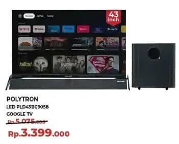 Promo Harga Polytron PLD43BG9058 Smart Cinemax Google TV 43 Inch  - Yogya