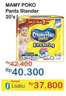 Promo Harga Mamy Poko Pants Xtra Kering L20+2  - Indomaret