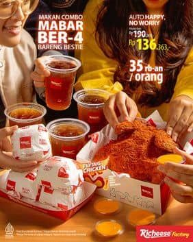 Promo Harga Makan Combo Mabar Ber-4  - Richeese Factory