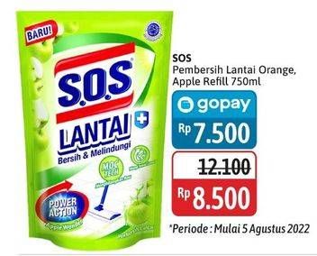 Promo Harga SOS Pembersih Lantai Orange, Apple 750 ml - Alfamidi