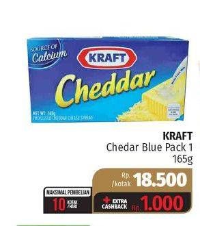 Promo Harga KRAFT Cheese Cheddar Blue Pack 165 gr - Lotte Grosir