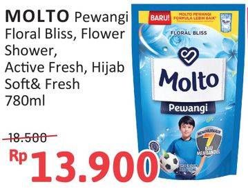 Promo Harga Molto Pewangi Flower Shower, Floral Bliss, Active Fresh, Hijab Soft Fresh 780 ml - Alfamidi