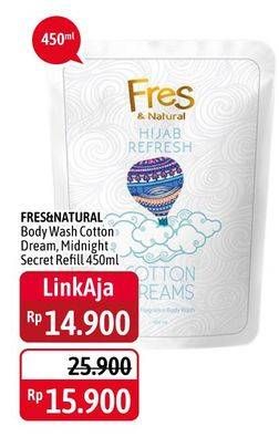Promo Harga FRES & NATURAL Hijab Refresh Body Wash Midnight Secret Darkblue, Cotton Dreams White 450 ml - Alfamidi