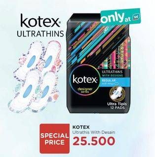 Promo Harga KOTEX Ultrathins With Design 12 pcs - Watsons