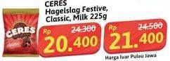 Promo Harga Ceres Hagelslag Rice Choco Milk, Festive, Classic 225 gr - Alfamidi
