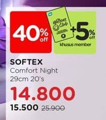 Promo Harga Softex Comfort Night Wing 29cm 20 pcs - Watsons