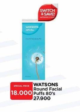 Promo Harga Watsons Round Facial Puff 80 pcs - Watsons