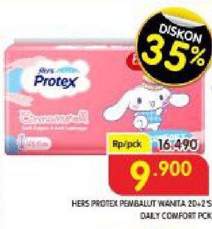 Promo Harga Hers Protex Daily Comfort Wing 23, 5cm 22 pcs - Superindo
