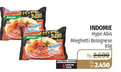 Promo Harga INDOMIE Hype Abis Mieghetti Bolognese 85 gr - Lotte Grosir