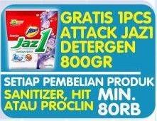 Promo Harga ATTACK Jaz1 Detergent Powder 800 gr - Superindo