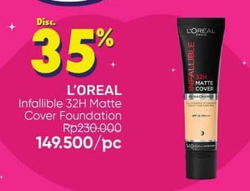 Promo Harga Loreal Infallible 32H Matte Cover Foundation 35 ml - Guardian