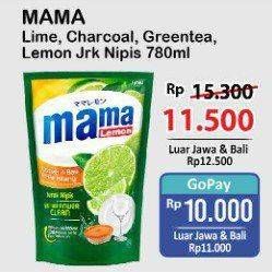 Promo Harga Mama Lime Cairan Pencuci Piring Charcoal, Green Tea, Lime 780 ml - Alfamart