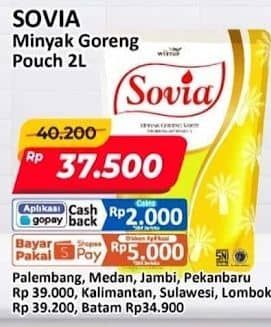 Promo Harga Sovia Minyak Goreng 2000 ml - Alfamart