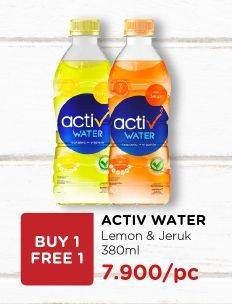 Promo Harga ACTIV WATER Minuman Isotonik + Multivitamin Lemon, Jeruk 380 ml - Watsons