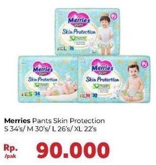 Promo Harga Merries Pants Skin Protection XL22, L26, M30, S34 22 pcs - Carrefour