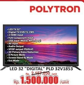 Promo Harga Polytron PLD 32V1853 Digital LED TV  - Hari Hari