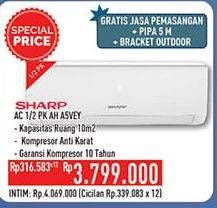 Promo Harga SHARP AH-A5VEY | AC 1/2PK  - Hypermart