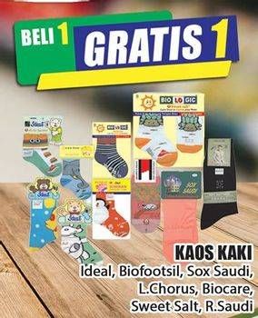 Promo Harga Kaos Kaki Ideal, Biofootsil, Sox Saudi, L. Chorus, Biocare, Sweet Salt, R. Saudi 1 pcs - Hari Hari