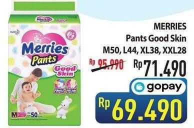 Promo Harga Merries Pants Good Skin L44, XL38, M50, XXL28 28 pcs - Hypermart