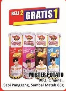 Promo Harga Mister Potato Snack Crisps BBQ, Roasted Beef, Sambal Matah, Original 80 gr - Hari Hari