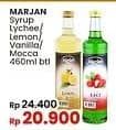 Promo Harga Marjan Syrup Boudoin Leci, Lemon, Vanila, Moka 460 ml - Indomaret