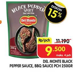 Promo Harga Del Monte Cooking Sauce Black Pepper, Barbeque 250 gr - Superindo