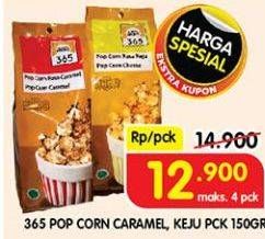 Promo Harga 365 Pop Corn Caramel, Cheese 150 gr - Superindo