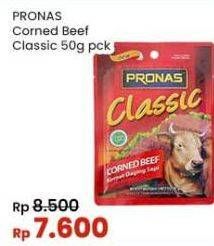 Promo Harga Pronas Corned Beef Classic, Regular 50 gr - Indomaret