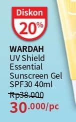 Promo Harga Wardah UV Shield Essential Sunscreen Gel SPF 30 PA+++ 40 ml - Guardian