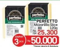 Perfetto Keju Mozzarella 120 gr Harga Promo Rp50.000, Harga per pcs Rp 25.300