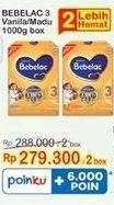 Promo Harga BEBELAC 3 Susu Pertumbuhan Madu, Vanila 1000 gr - Indomaret