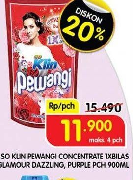 Promo Harga So Klin Pewangi Sekali Bilas Glamour Dazzling, Glamour Purple 900 ml - Superindo