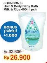 Promo Harga JOHNSONS Baby Milk Bath Milk + Rice 400 ml - Indomaret